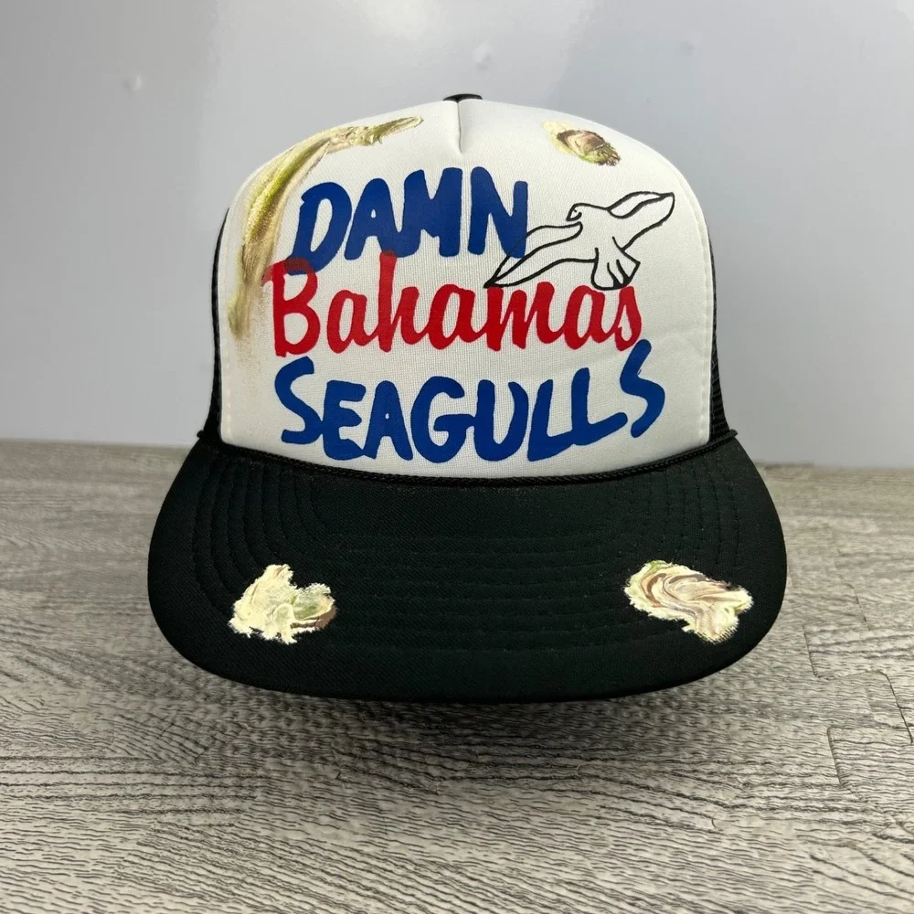 Vintage Damn Seagulls Trucker Hat Cap Snap Back Adjustable Black‎ Funny Parody